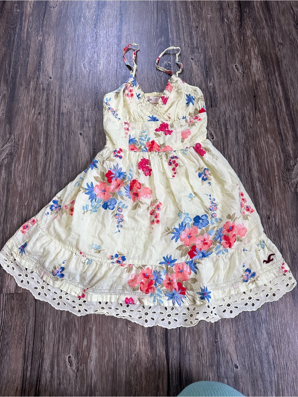 Y2K Hollister Sundress with Pink & Blue Floral Print